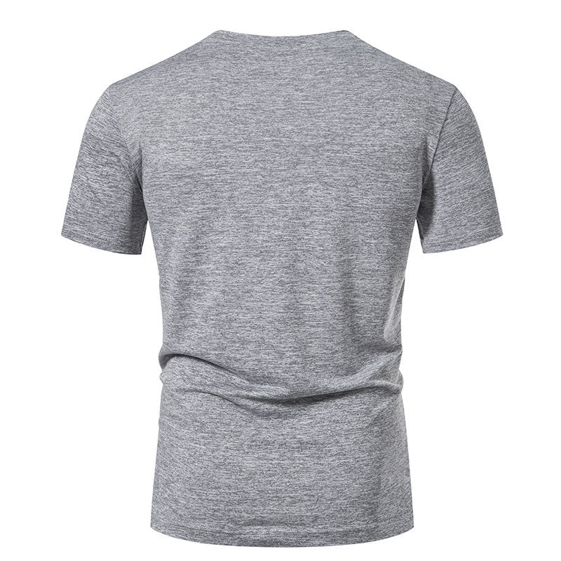 Herren Kurzarm-Henley-T-Shirt mit modischem Knopfdesign und atmungsaktiver Baumwollqualität