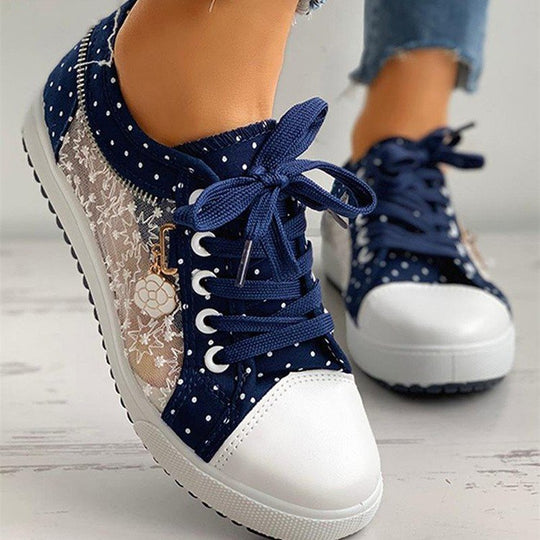 Damen nan lässige Sneaker mit Plateau-Sohle und seitlichem Reißverschluss R&B