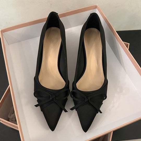 Damen elegante Spitzen High Heels mit dekorativem Schleifenakzent R&B