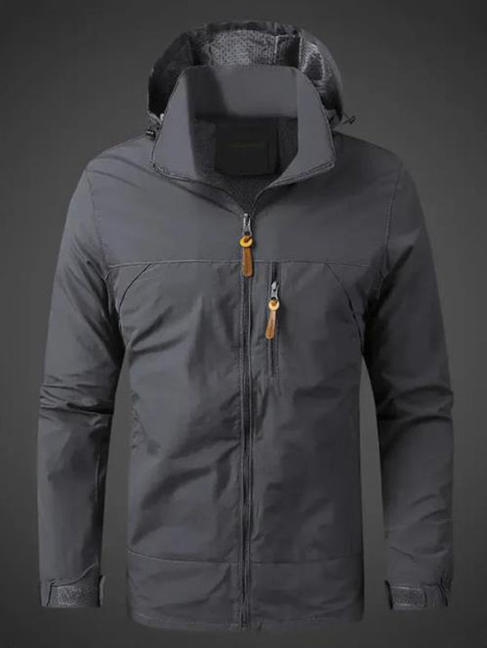 Herren Wetterfeste Funktionsjacke mit verstellbarer Kapuze R&B