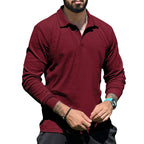 Herren langer Strickpullover mit strukturiertem Design und Knopfleiste R&B