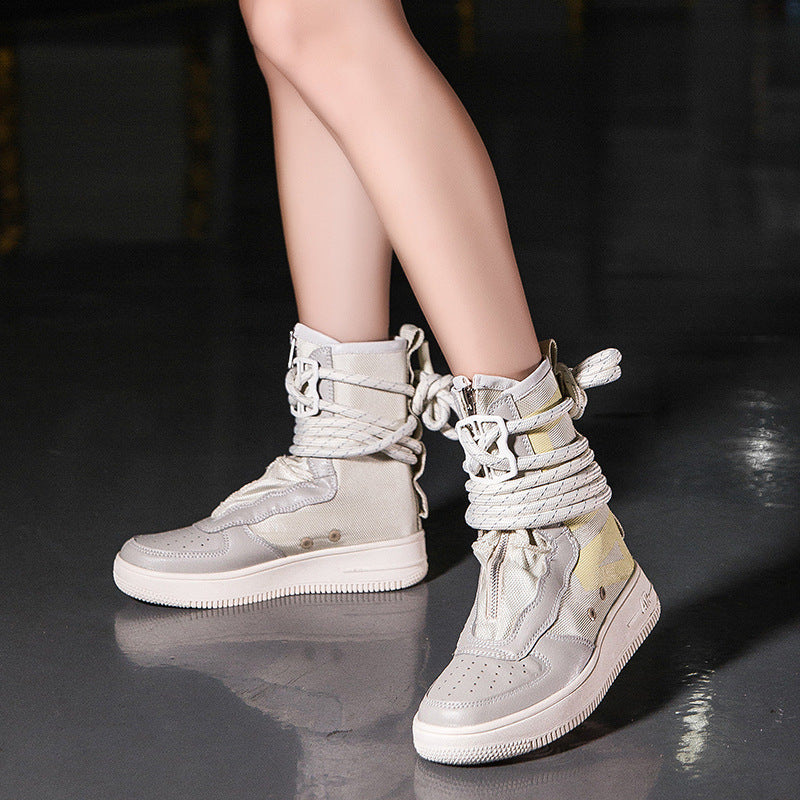 Damen High-Top Sneakers mit innovativem Schnürsystem und atmungsaktiver Netzstruktur R&B