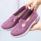 Damen Komfortable Slip-On Sneakers mit luftdurchlässigem Strickdesign R&B