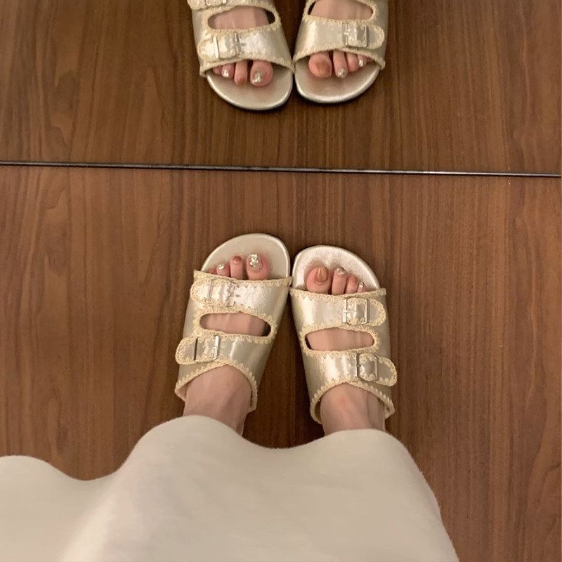 Damen bequeme Zehentrenner-Sandalen mit modischem Riemendesign R&B