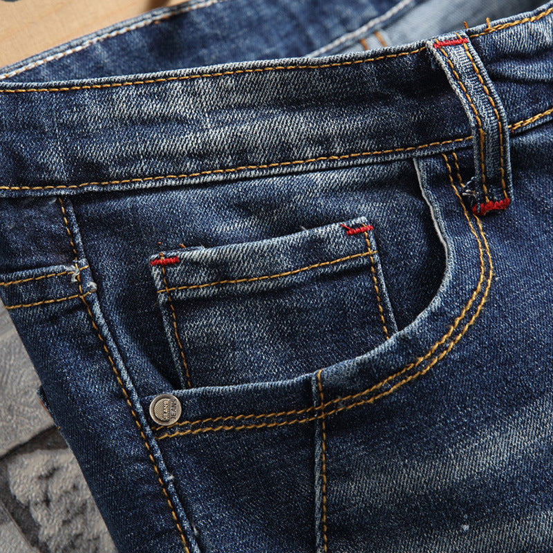 Herren Ripped Denim Jeans im urbanen Style R&B