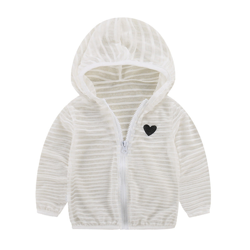 Unisex nan leichte gestreifte Kapuzenjacke mit Reißverschluss für Babys und Kleinkinder R&B