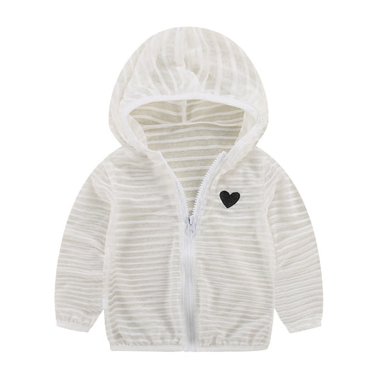 Unisex nan leichte gestreifte Kapuzenjacke mit Reißverschluss für Babys und Kleinkinder R&B