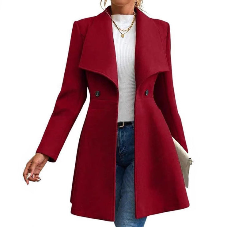 Damen schicke Übergangsjacke mit weitem Kragen R&B