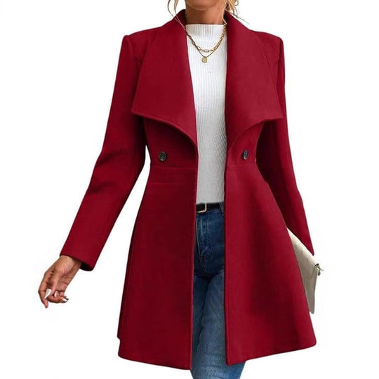 Damen schicke Übergangsjacke mit weitem Kragen R&B