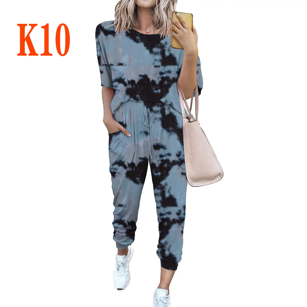 Damen Leichter Freizeit-Jumpsuit mit einem auffälligen Batik-Muster und praktischen Taschen R&B