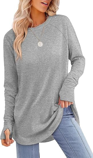 Damen lässiger Langarmshirt mit modernem Schnitt R&B
