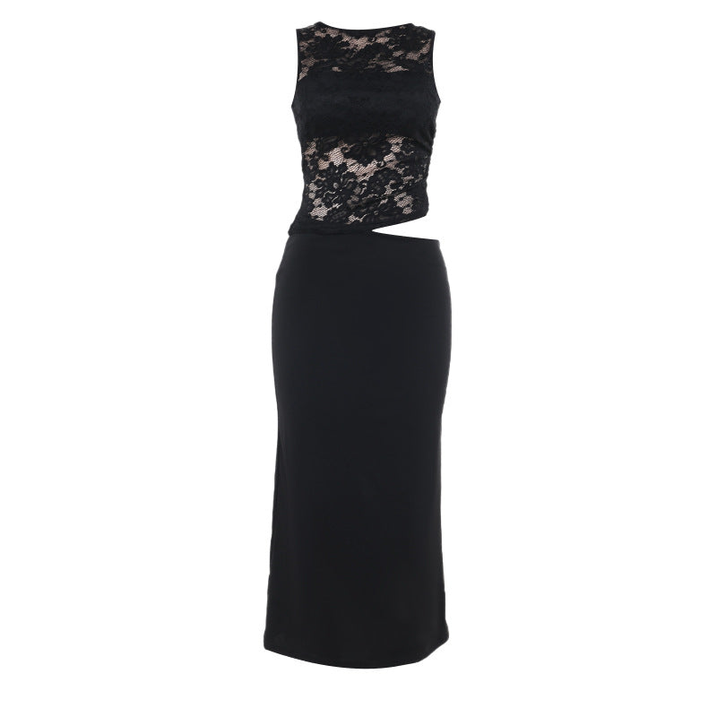 Damen Elegantes Spitzen-Maxi-Kleid mit figurformendem Design