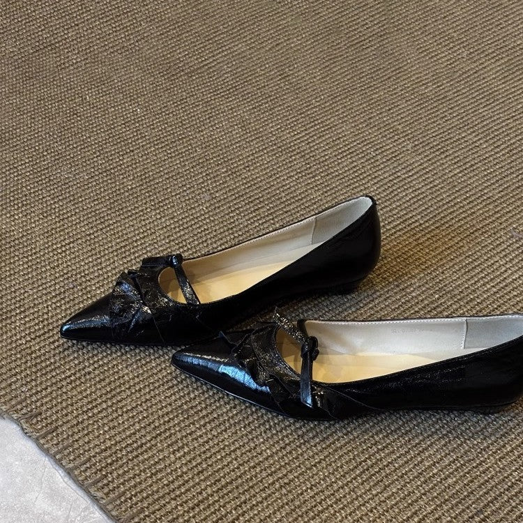 Damen elegante Slingpumps mit verspieltem Rüschen-Design und feinem Riemen