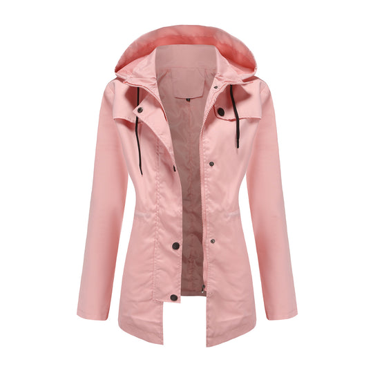 Damen wetterfeste Freizeitjacke mit verstellbarer Kapuze R&B