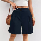 Damen Modische Shorts mit eleganter Knopfleiste R&B
