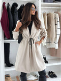 Damen lockerer Kapuzensweatcoat mit verstellbarem Taillenzug und eleganten Details R&B