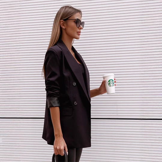 Damen Karomuster Blazerjacke mit doppelter Knopfleiste und tailliertem Schnitt R&B