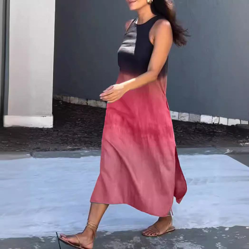 Damen Maxikleid mit elegantem Farbverlauf und großzügigem Schnitt Heidi-Mode