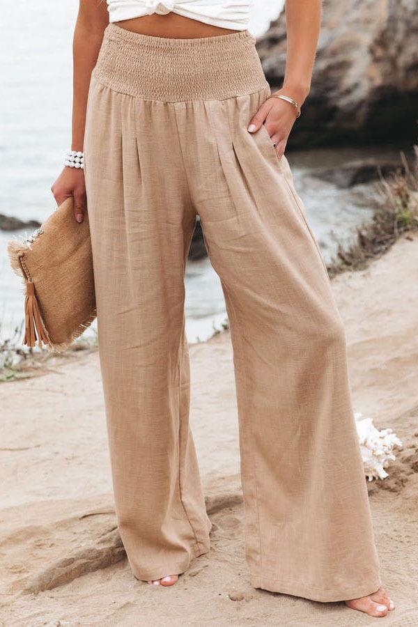 Damen weiter Sommerhose mit elastischem Bund R&B