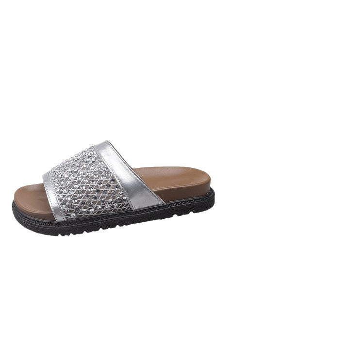 Damen Glamouröse Sandalen mit funkelndem Strassbesatz R&B