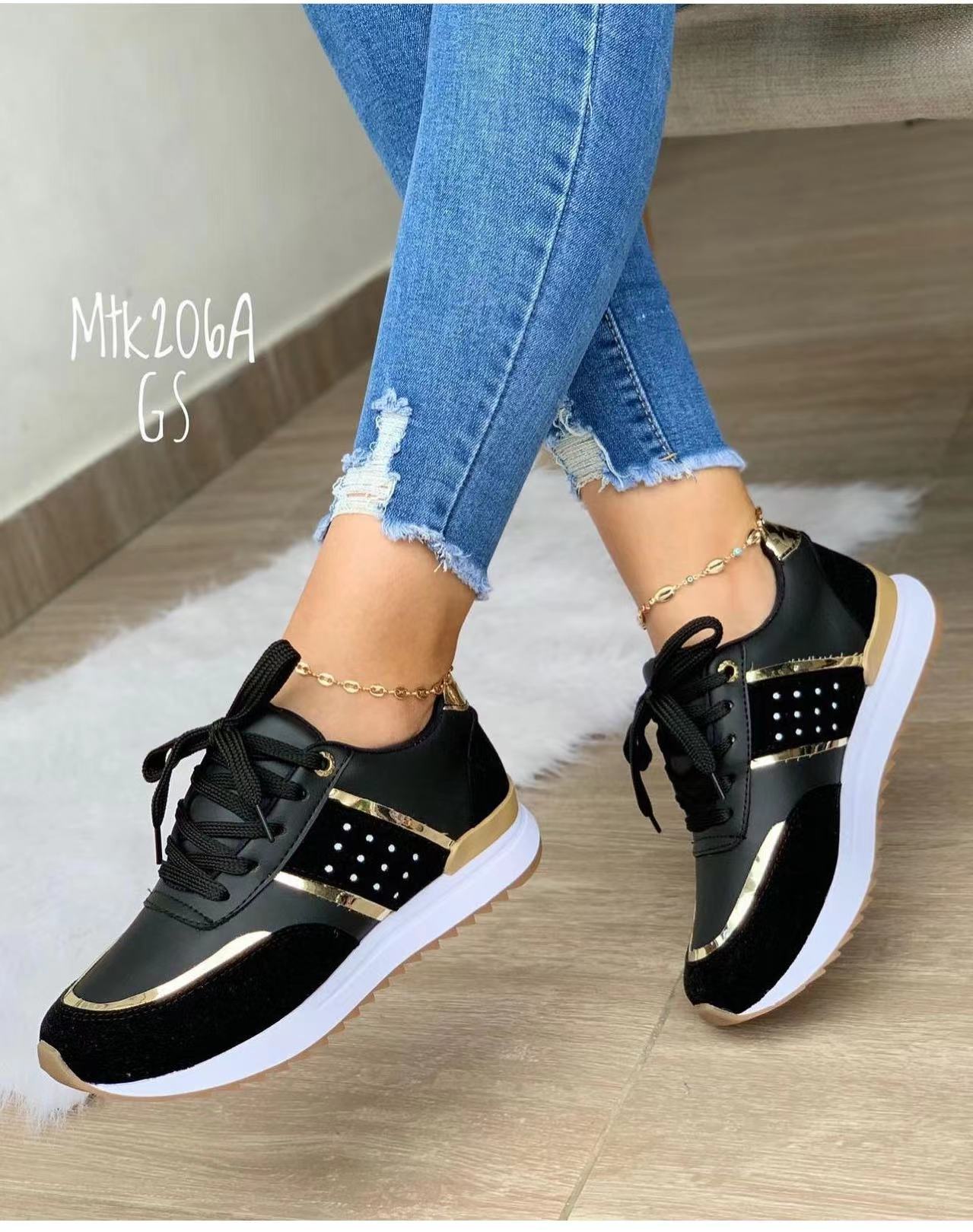 Damen Sportliche Sneakers mit Glitzer-Akzenten R&B