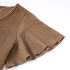 Damen Schickes V-Ausschnitt Kleid R&B