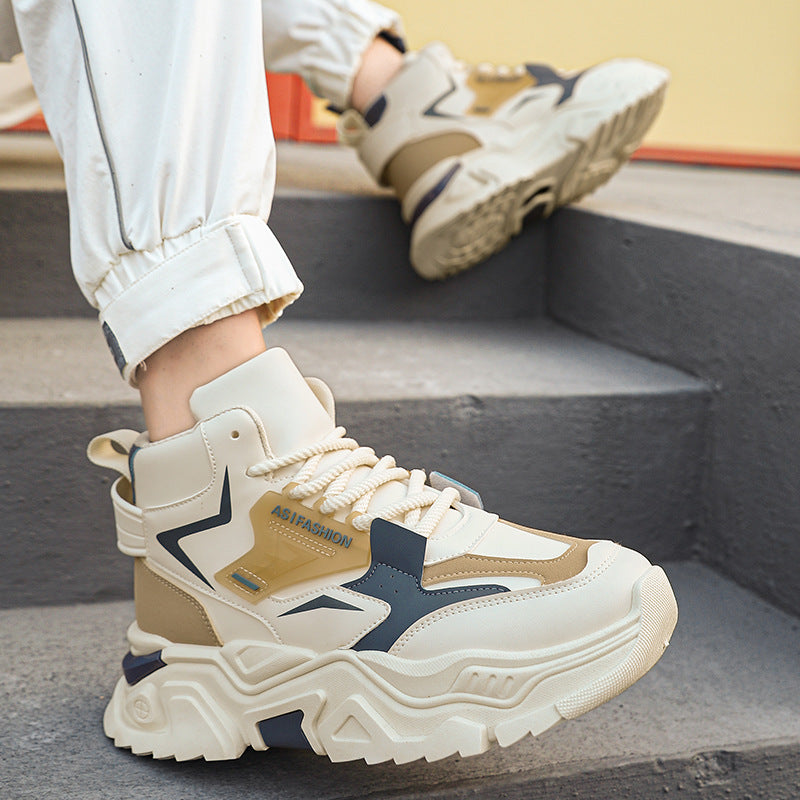 Damen trendige High-Top Sneakers mit rutschfester Sohle