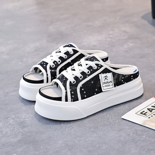 Damen Komfortable Clogsneaker mit modischem Spitzendesign R&B