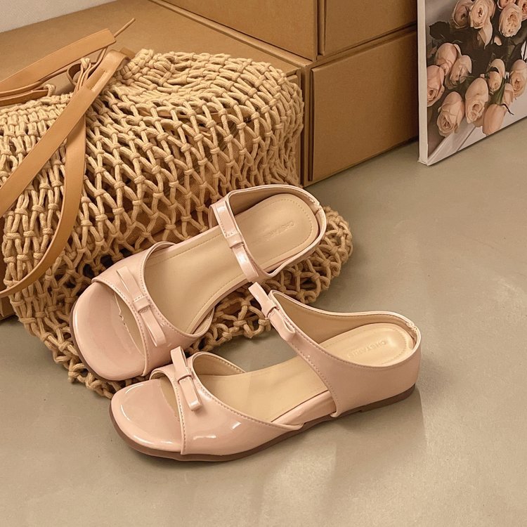 Damen elegante Slingback-Sandalen mit zierlichem Schleifenakzent R&B