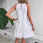 Damen Sommerkleid mit Spitzenmuster und lockerer Passform R&B