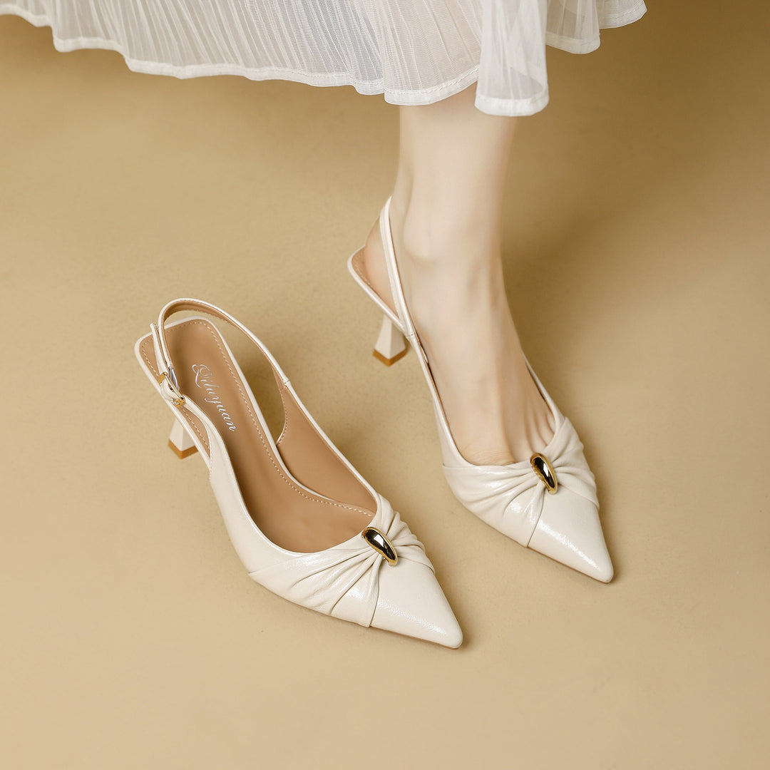 Damen elegante Slingback-Pumps mit modischem Schmuckelement R&B