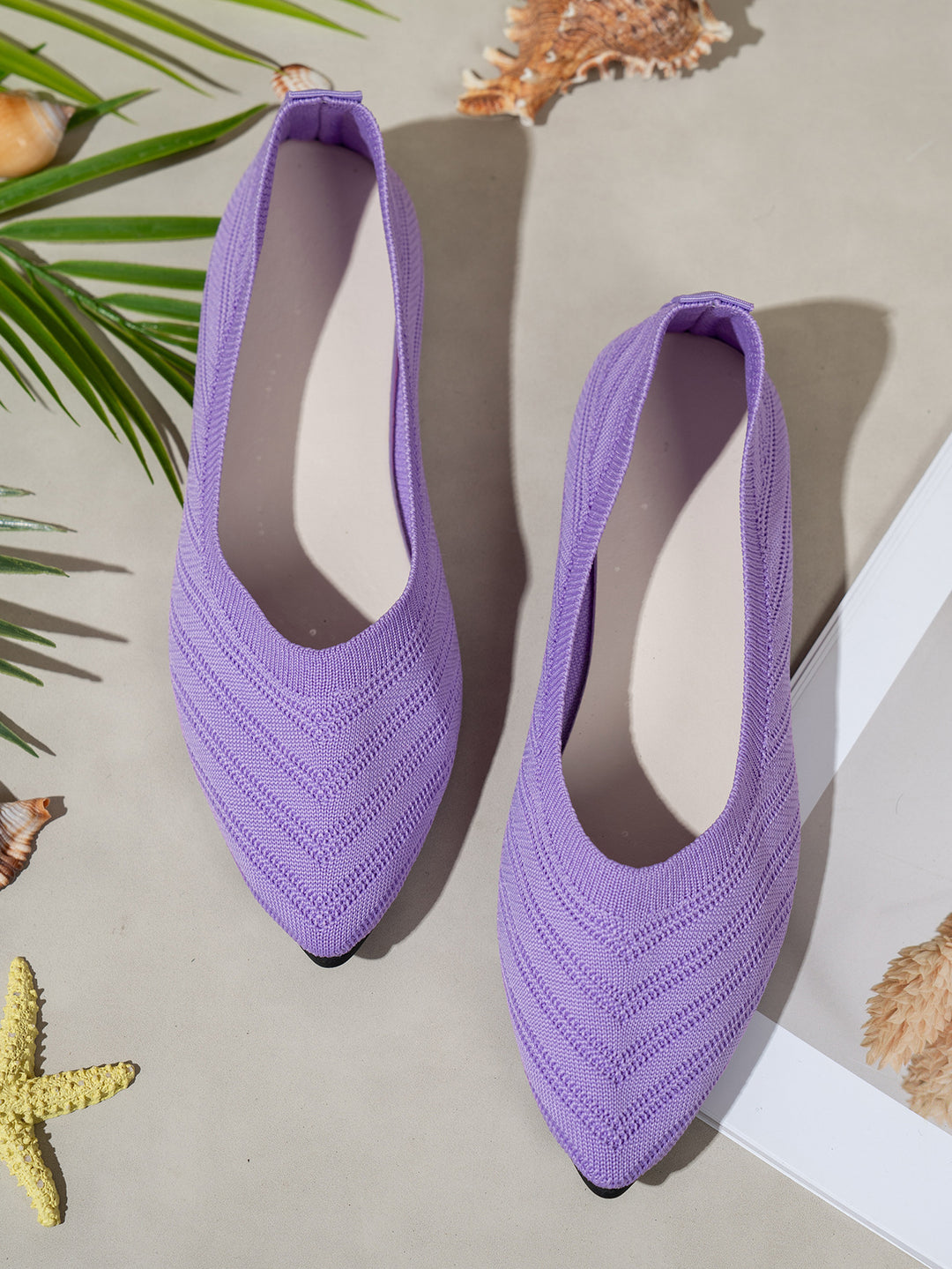 Damen Ballerinas aus atmungsaktivem Strickmaterial mit elegantem Schnitt R&B
