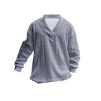 Herren nan Oversize Zopfmuster-Longpullover mit tiefem V-Ausschnitt und passender Strickhose R&B
