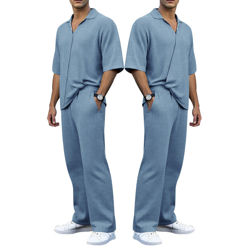 Herren elegantes Freizeit-Outfit aus weichem Strickmaterial mit lässigem Schnitt R&B