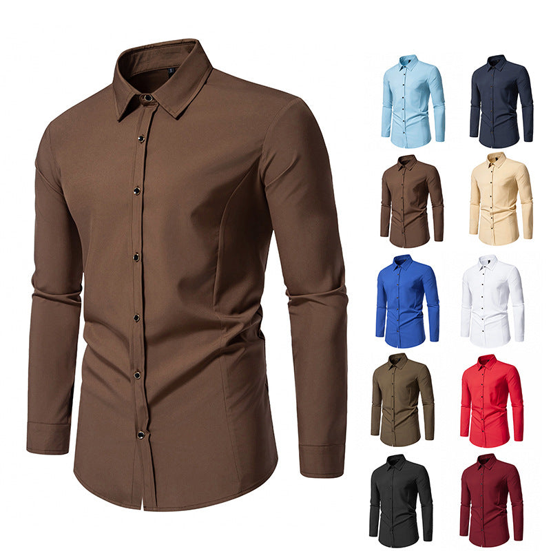 Herren modisches Langarmhemd mit elegantem Schnitt R&B