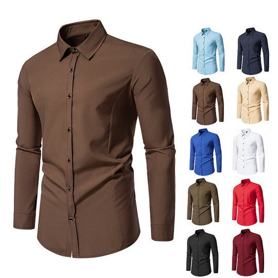 Herren modisches Langarmhemd mit elegantem Schnitt R&B