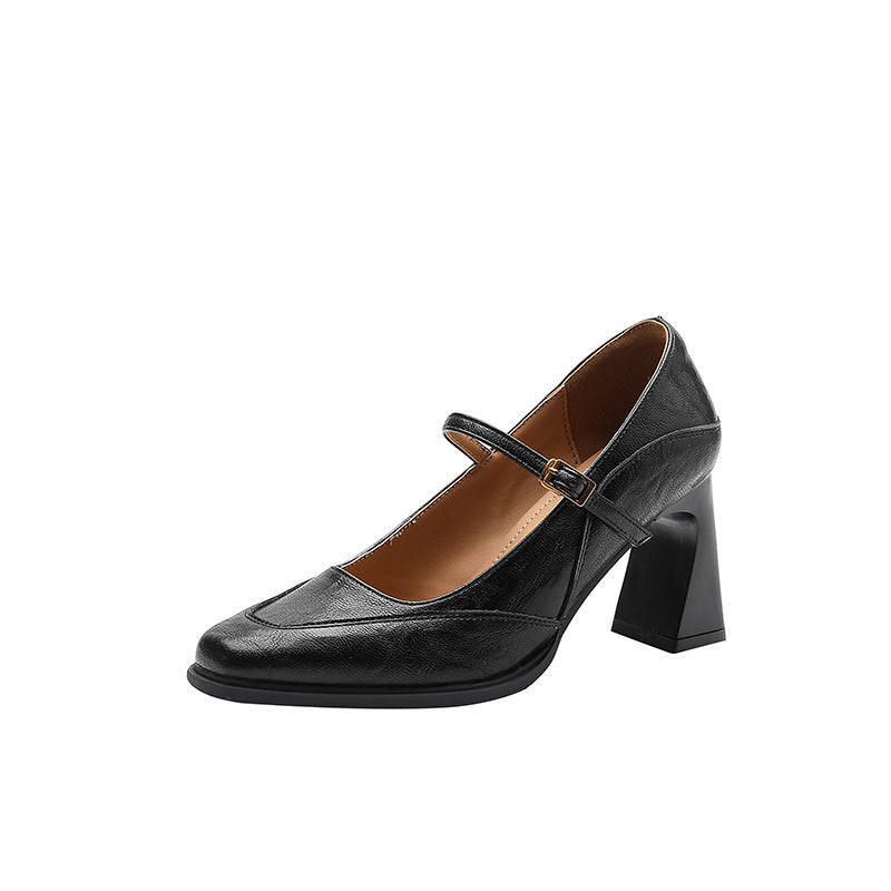 Damen elegante Mary Jane Pumps mit stabiler Blockabsatz R&B