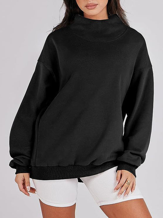 Damen lässiger Oversized Pullover mit schmalem Bund R&B