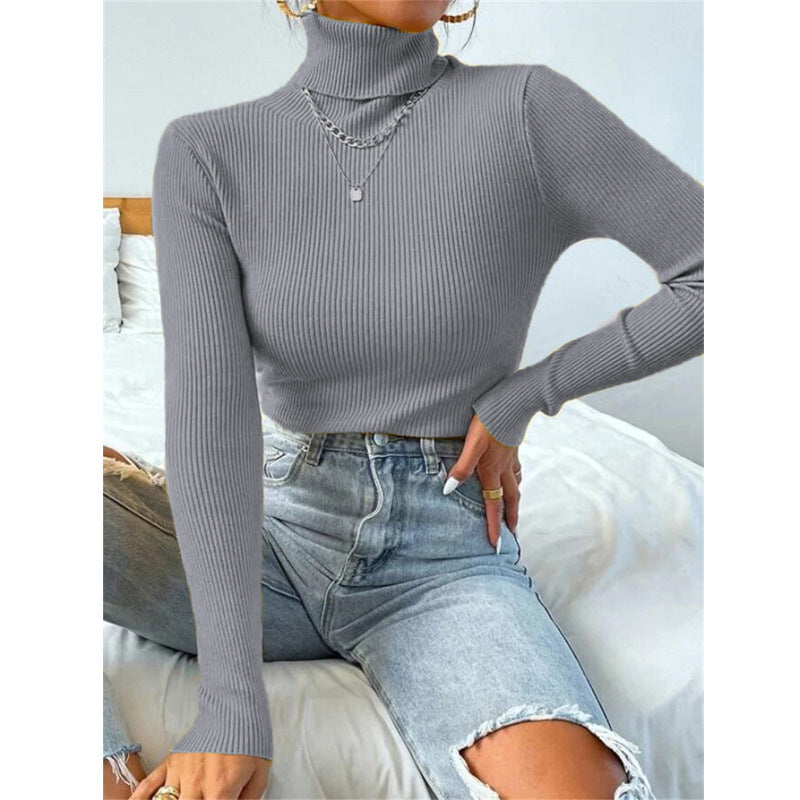 Damen Eleganter Rollkragenpullover mit feiner Rippstruktur R&B