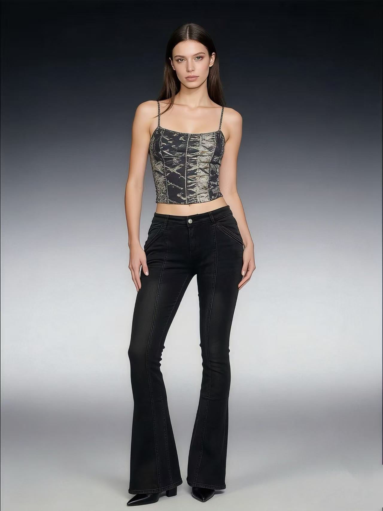 Damen Bootcut Jeans mit hohem Bund und elegantem Schnitt