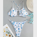 Damen Bikiniset mit verstellbaren Trägern und floralem Musterdruck R&B