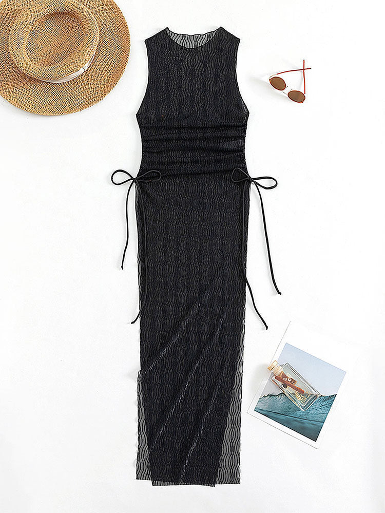 Damen Maxikleid mit raffiniertem Wickeldetail und eleganten Taillenzügen R&B