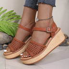 Damen Plateau Sandalen mit geflochtenem Riemen R&B