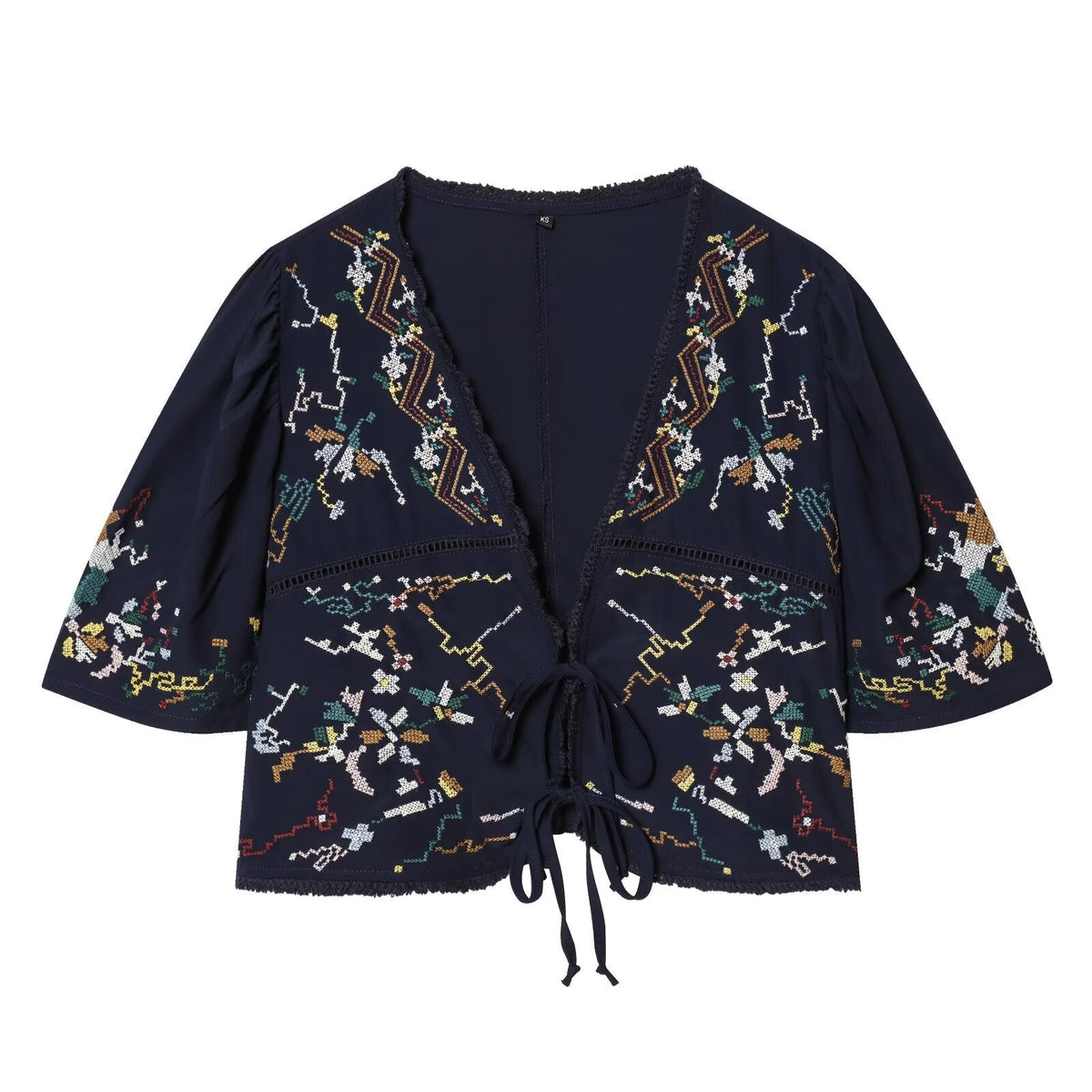 Damen kurze Bluse mit Platz für elegantes Binden R&B