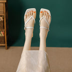 Damen elegante Sling-Sandalen mit verstellbaren Riemen und Komfortabsatz