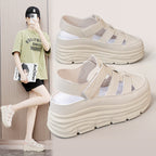 Damen Plattform-Sandalen mit verstellbarem Riemen und rutschfester Sohle R&B
