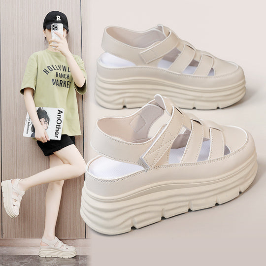 Damen Plattform-Sandalen mit verstellbarem Riemen und rutschfester Sohle R&B