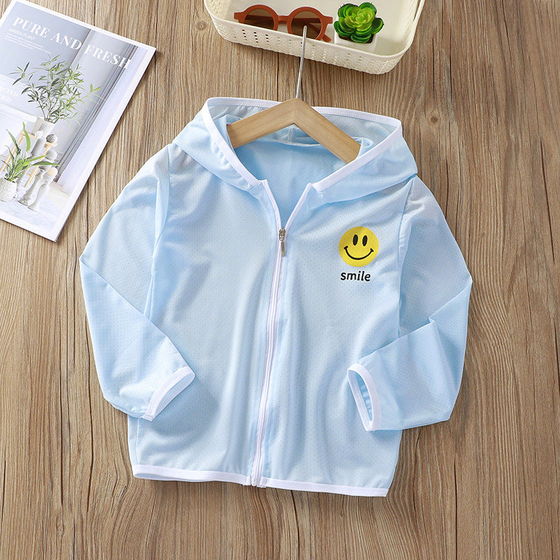 Unisex nan Kinder leichte Kapuzenjacke mit atmungsaktivem Meshstoff und durchgehendem Reißverschluss  R&B
