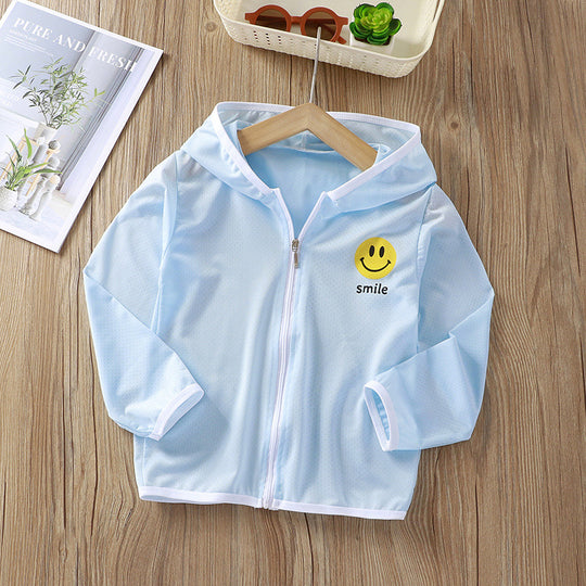 Unisex nan Kinder leichte Kapuzenjacke mit atmungsaktivem Meshstoff und durchgehendem Reißverschluss  R&B