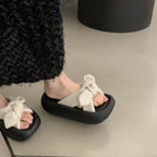 Damen Komfortable Plattform-Sandalen mit schickem Schleifen-Detail